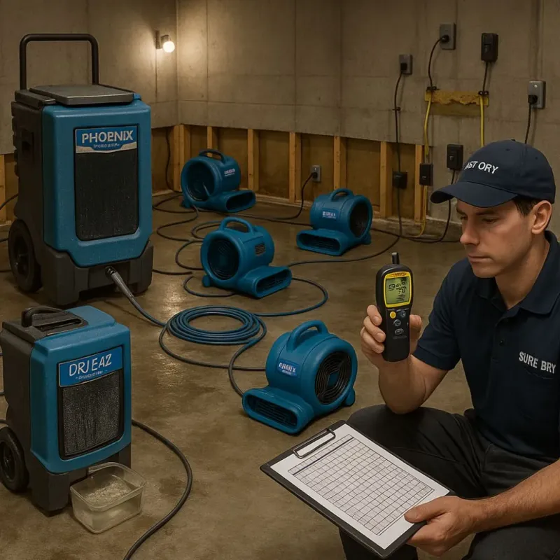 Structural Drying and Dehumidification process in Concord, AL